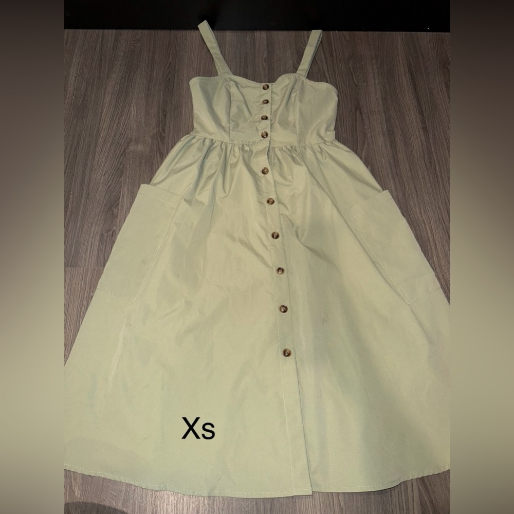 Light Green Button-Down Dress